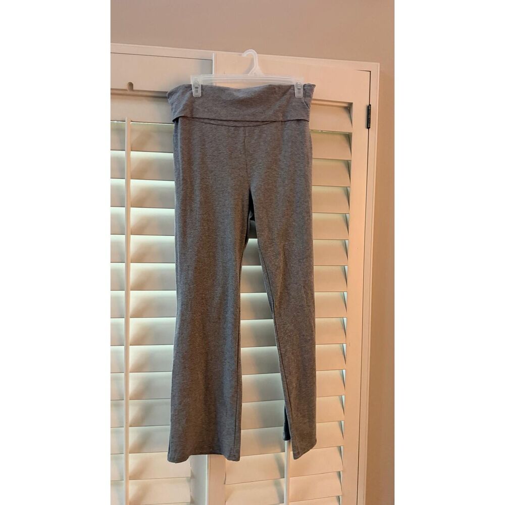 Motherhood Maternity Gray Fold Over Flare Yoga Leggings